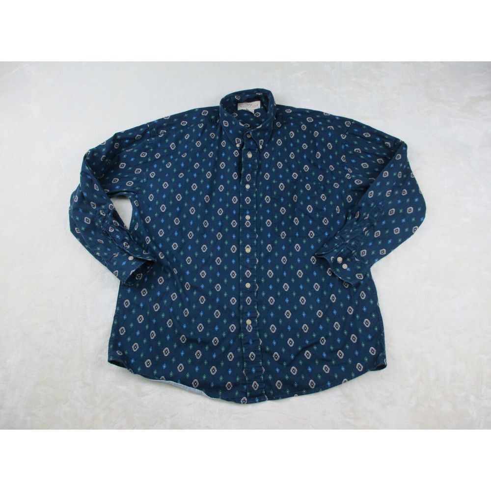 Natural Issue Shirt‎ Mens Large Blue Geometric Long Sleeve Casual Button Up